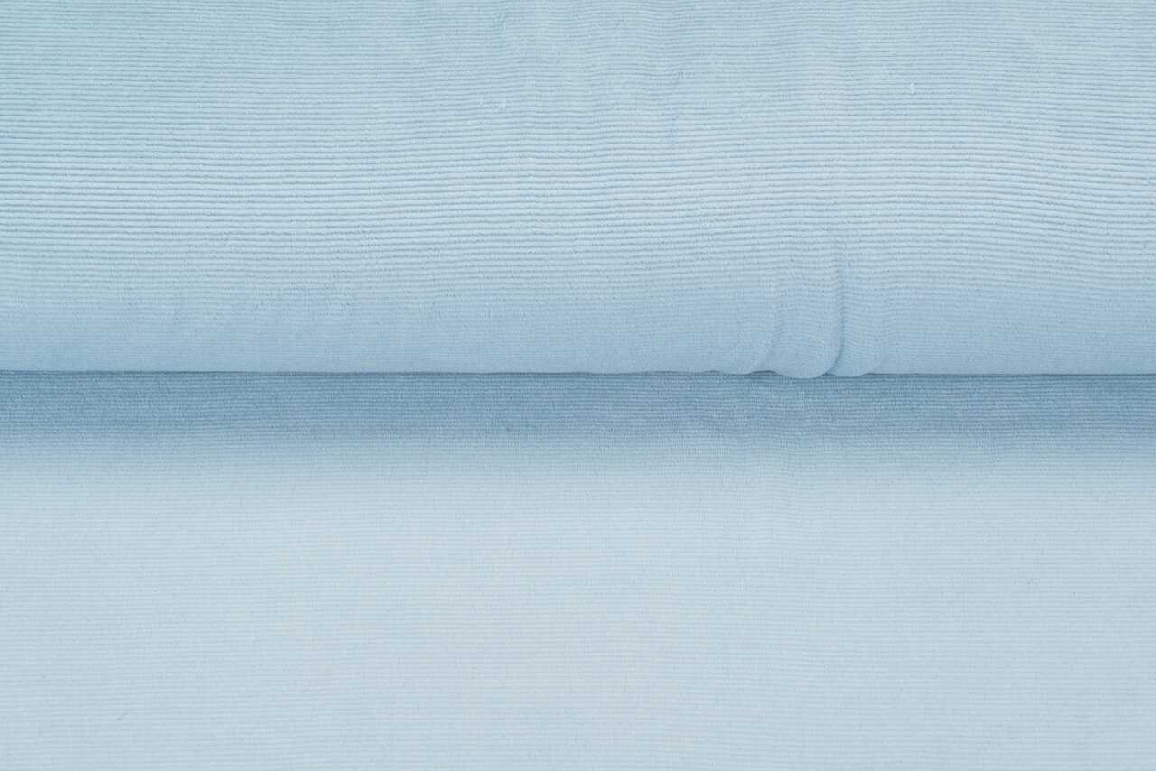 Feincord Jersey pastell blau