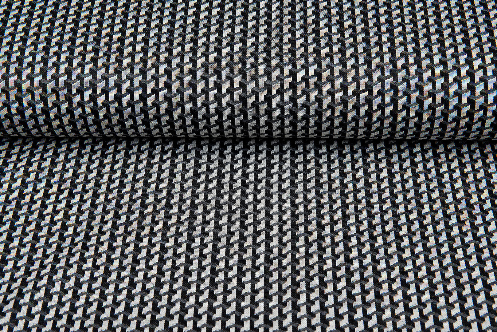 Strickstoff Jacquard schwarz-grau