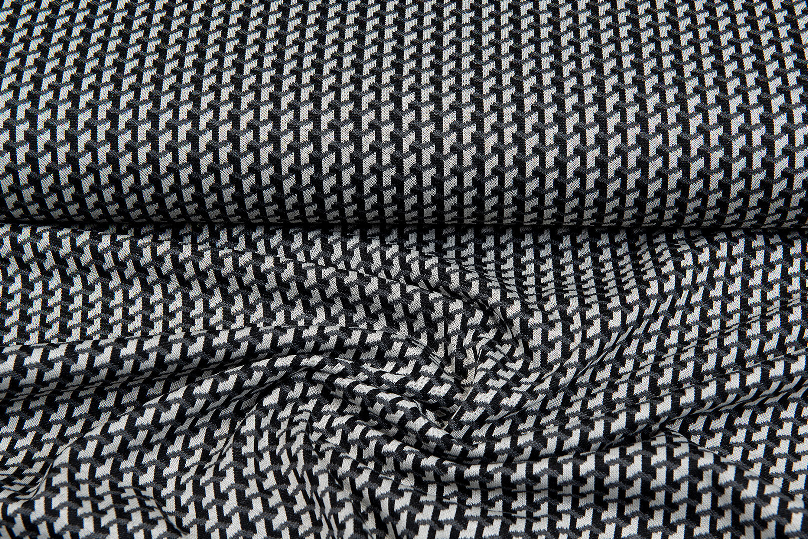 Strickstoff Jacquard schwarz-grau