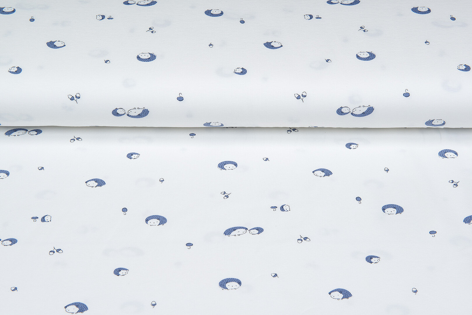 Baumwolljersey bedruckt mini hedgehog ecru - marine