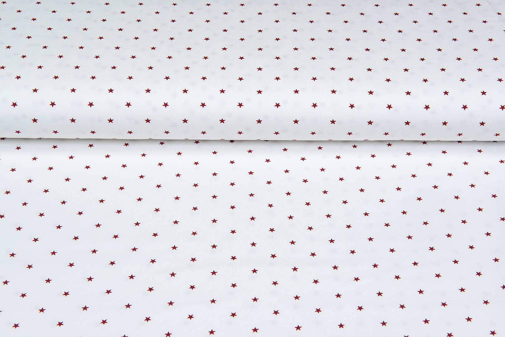 Baumwolljersey bedruckt stars ecru - rot