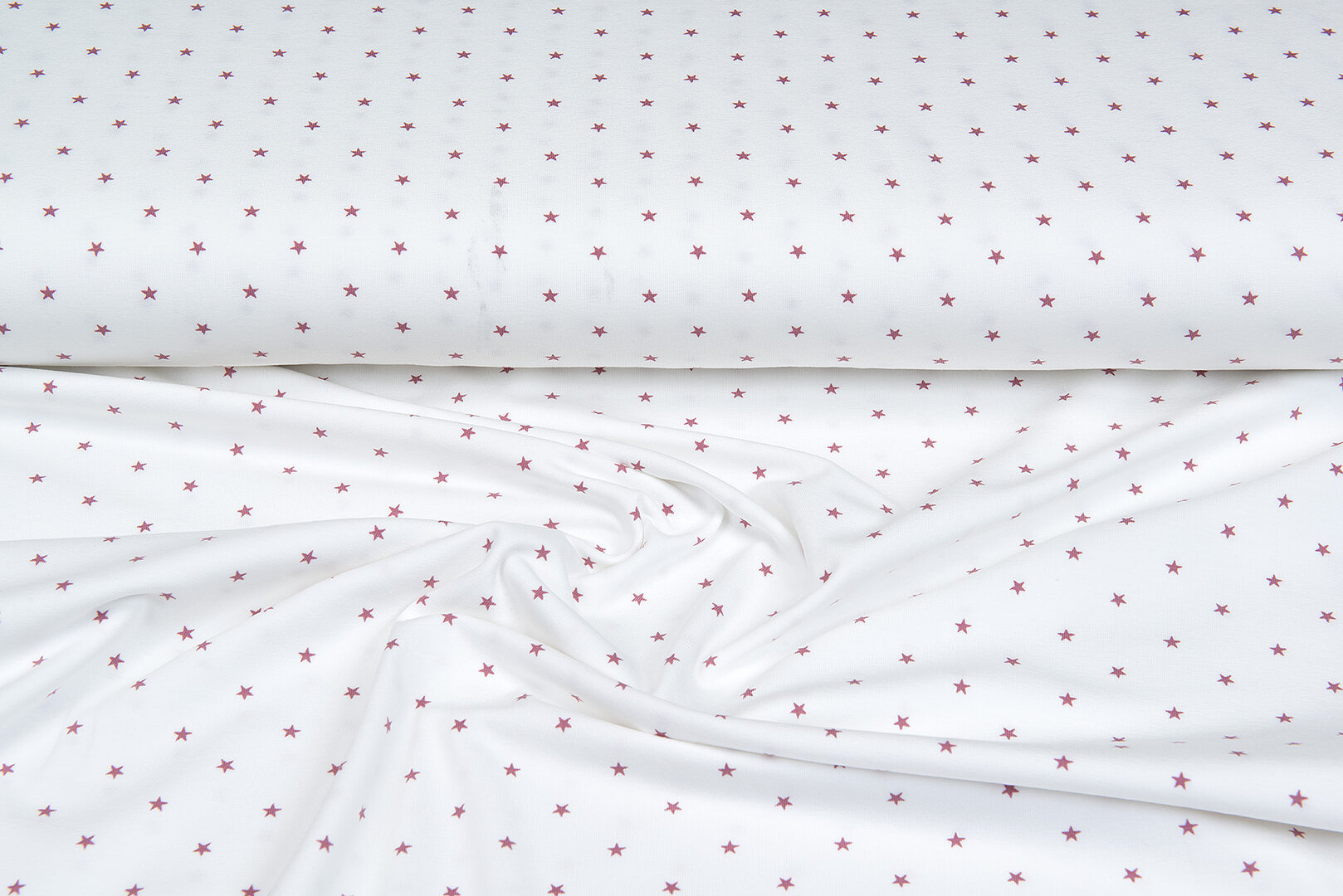 Baumwolljersey bedruckt stars ecru - altrosa
