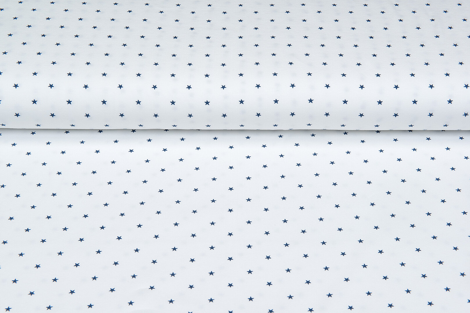 Baumwolljersey bedruckt stars ecru - metalblau