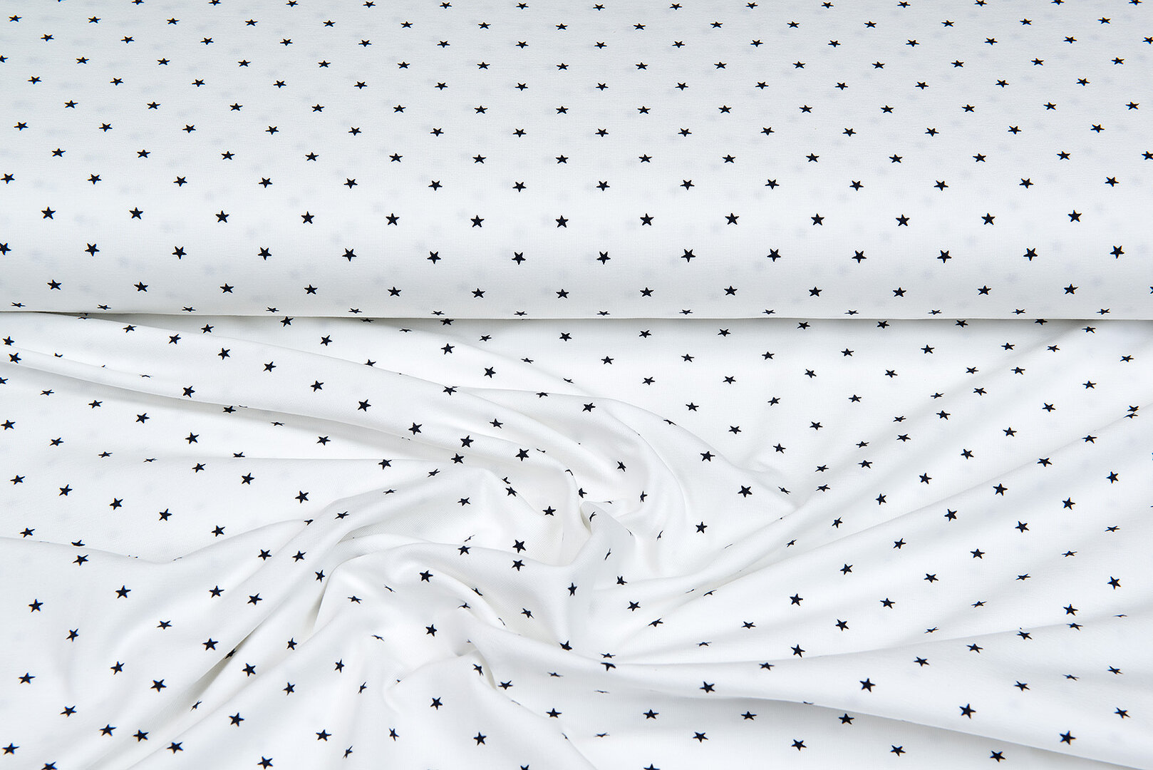 Baumwolljersey bedruckt stars ecru - dunkelblau