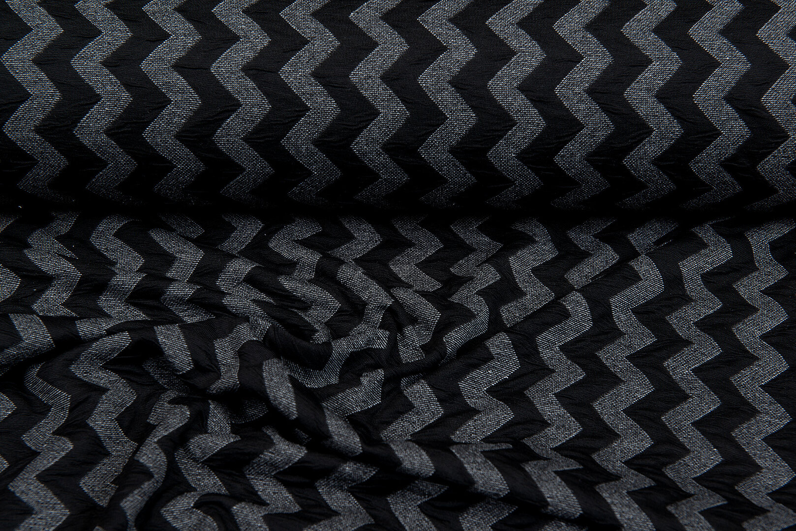 Strickstoff Jacquard zigzag schwarz-grau