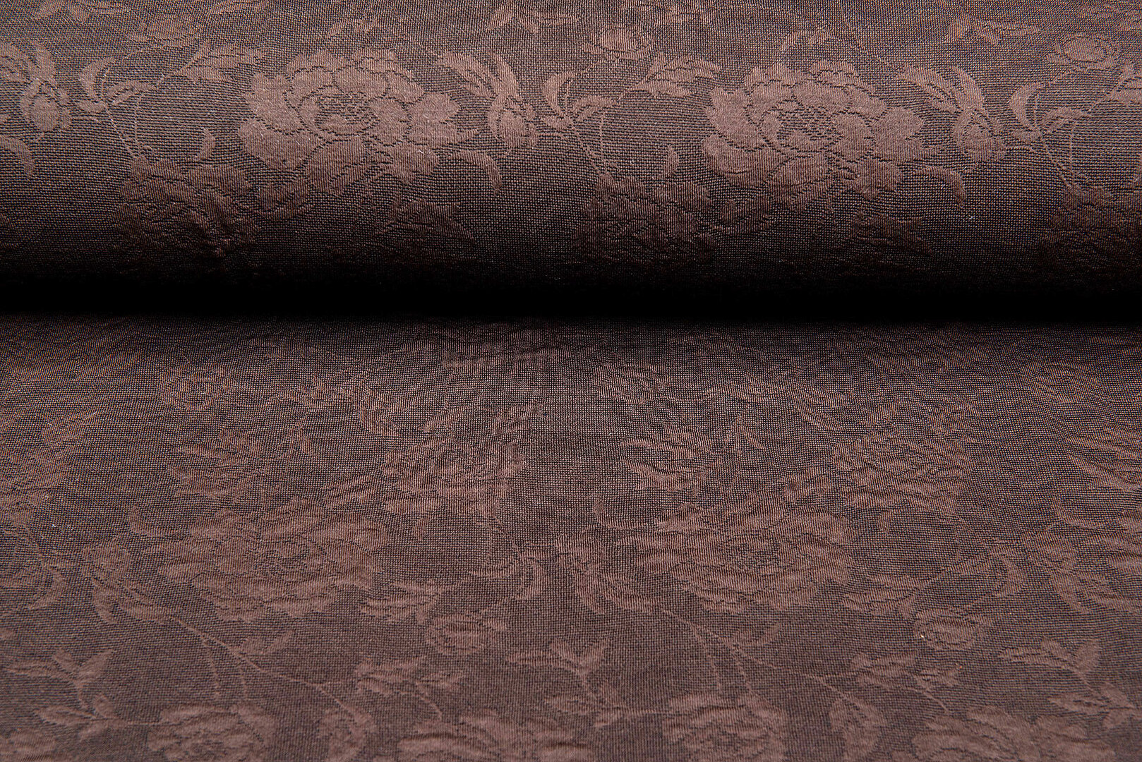 Strickstoff Jacquard roses 2 braun