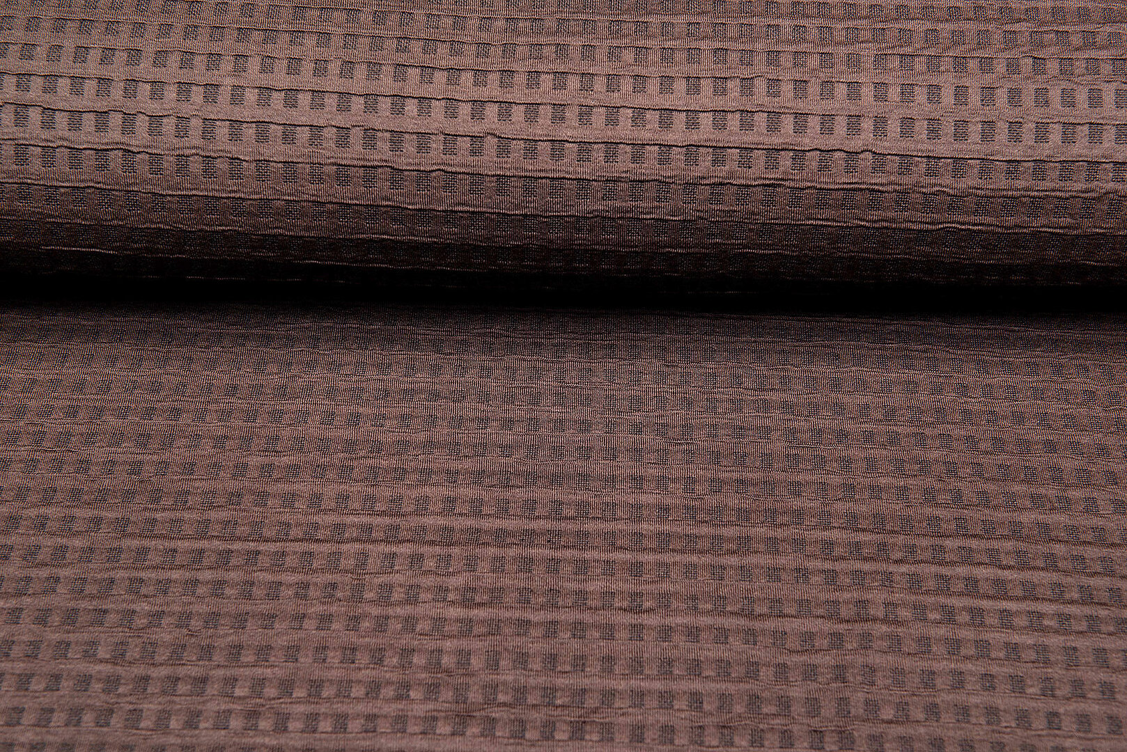 Strickstoff Jacquard waffel braun