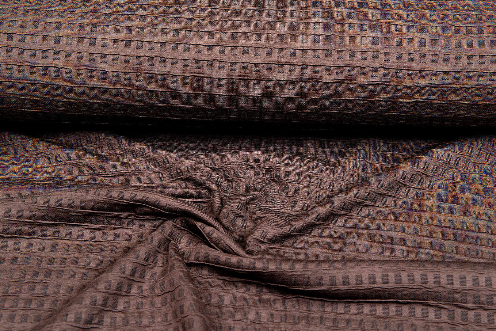 Strickstoff Jacquard waffel braun