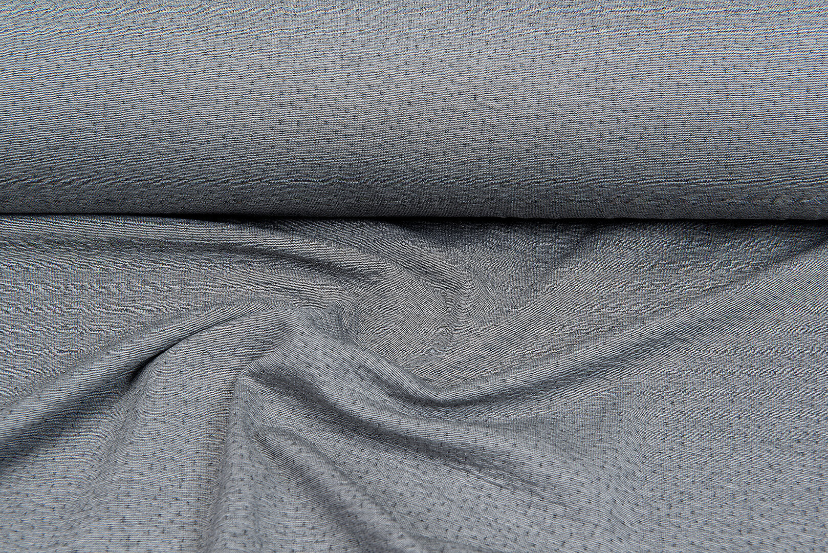 Strickstoff Jacquard little dots grau