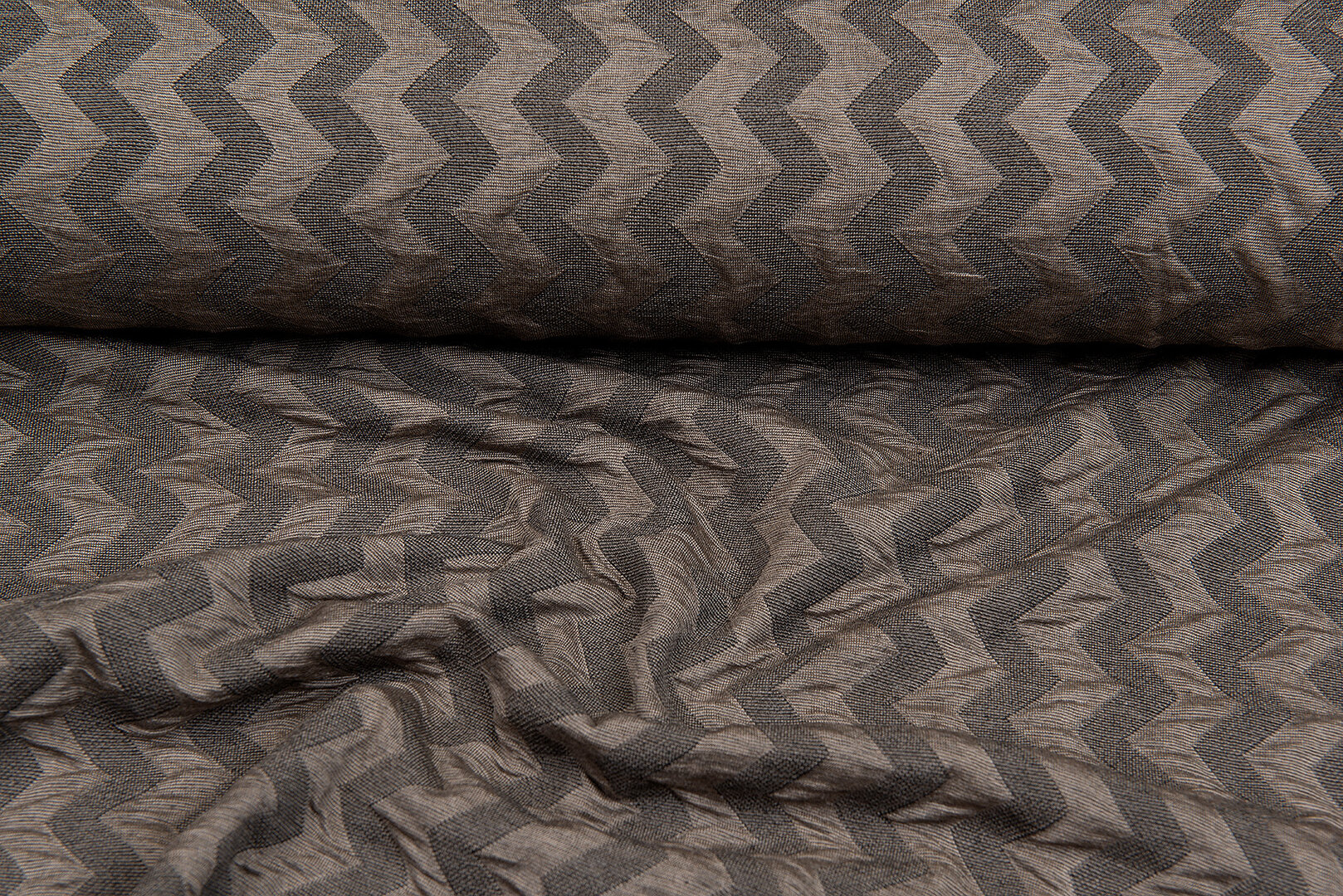 Strickstoff Jacquard zigzag bronze