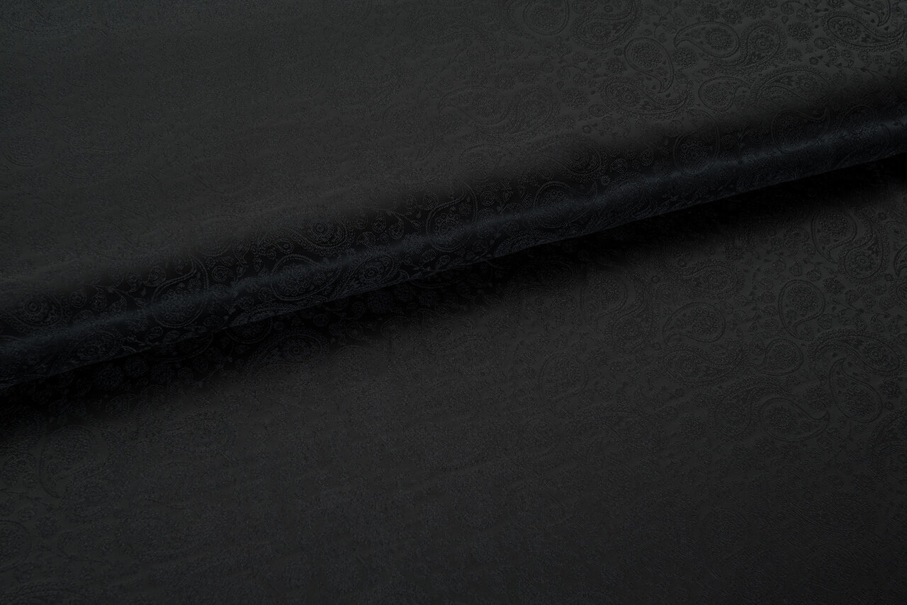 Futterstoff Jacquard small Paisley VO101 schwarz