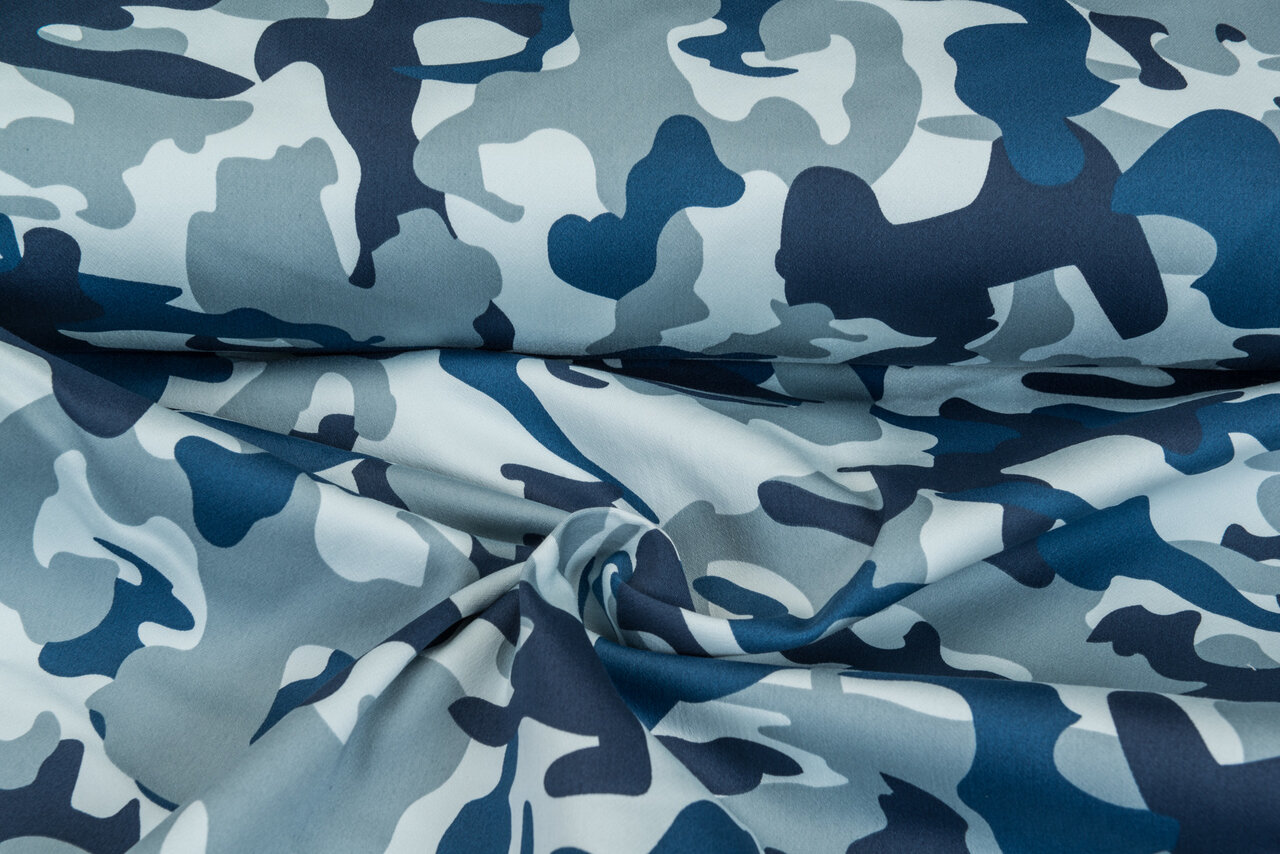 Knitted Camouflage Denim blau-grau