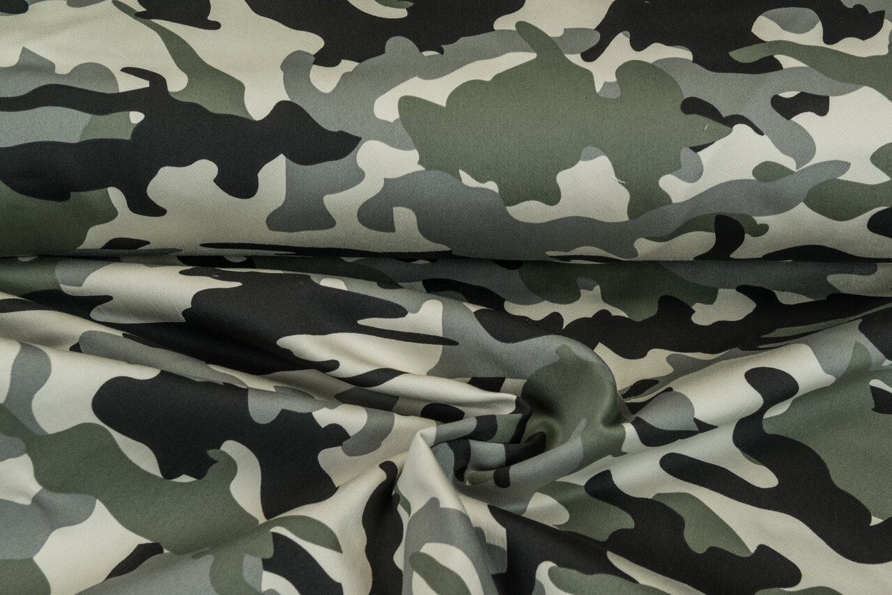 Knitted Camouflage Denim grau-gr&uuml;n
