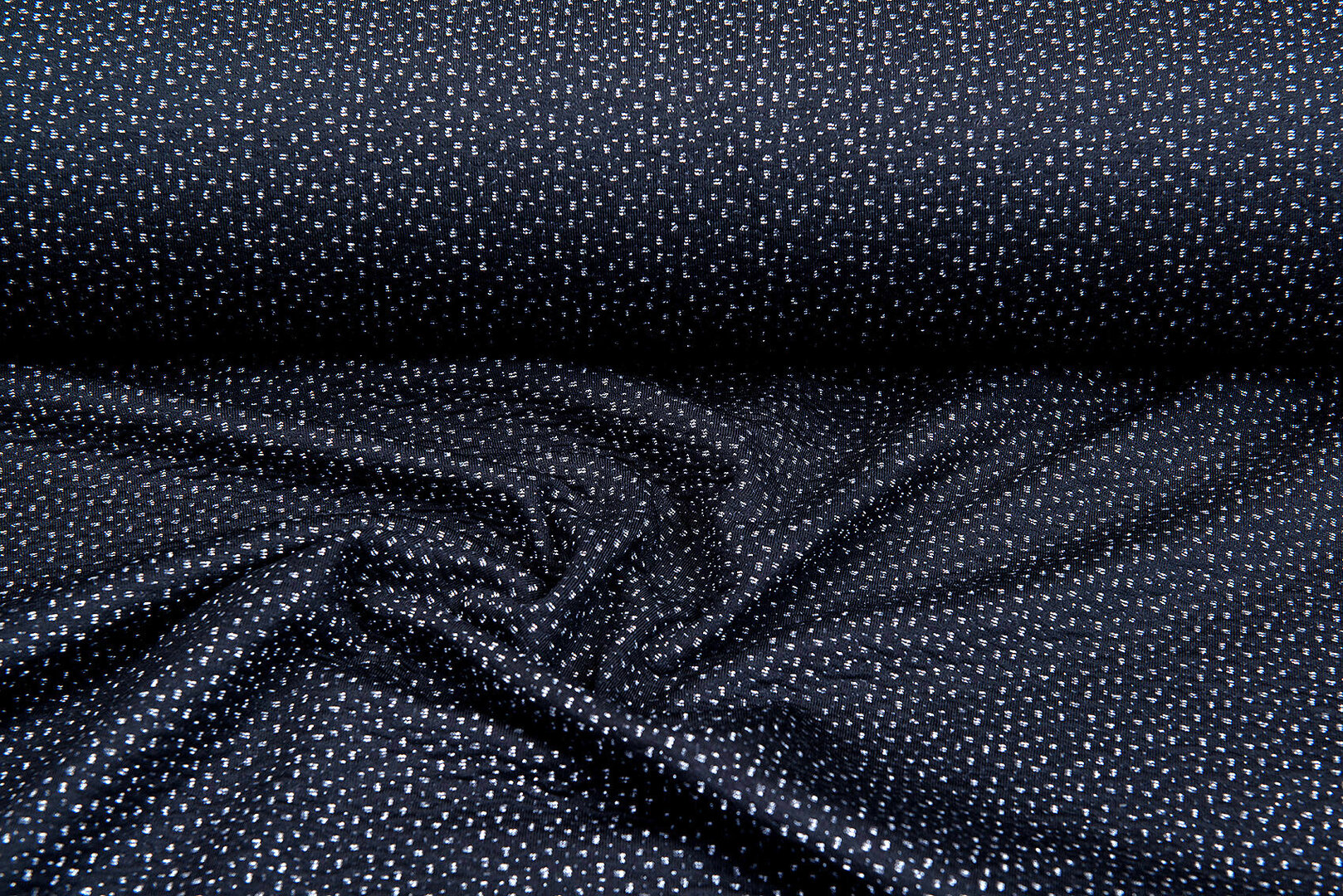 Strickstoff Jacquard little dots schwarz-hellgrau