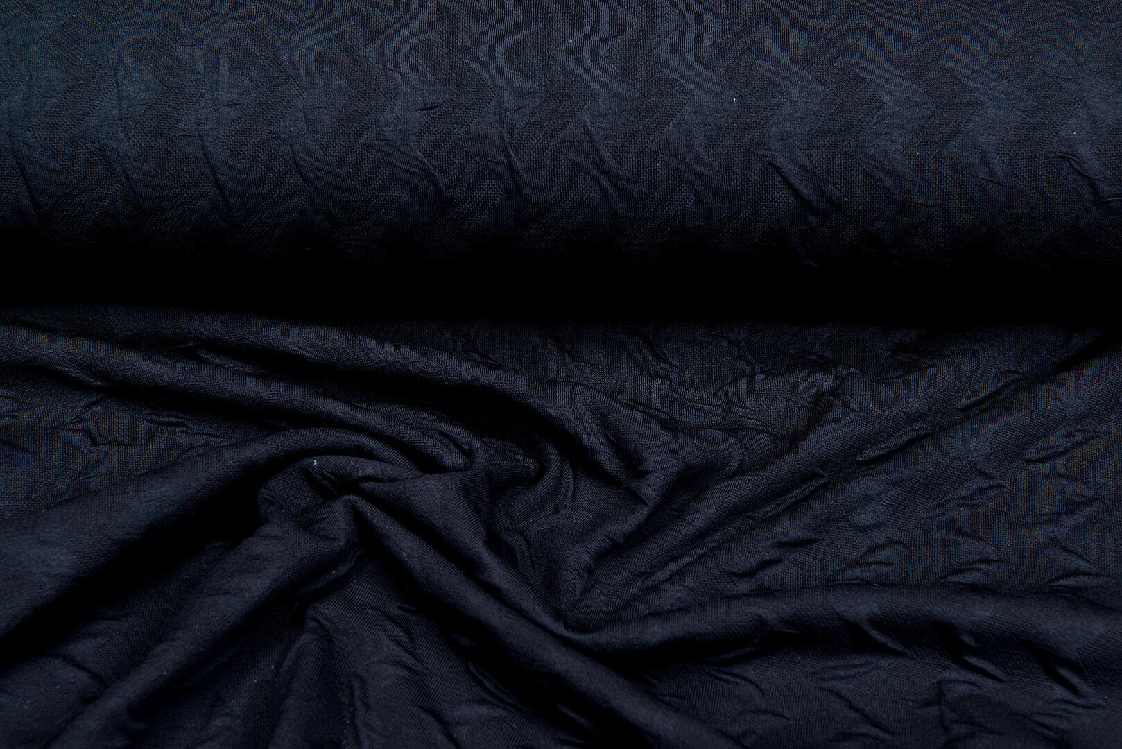Strickstoff Jacquard zigzag dunkelblau-schwarz