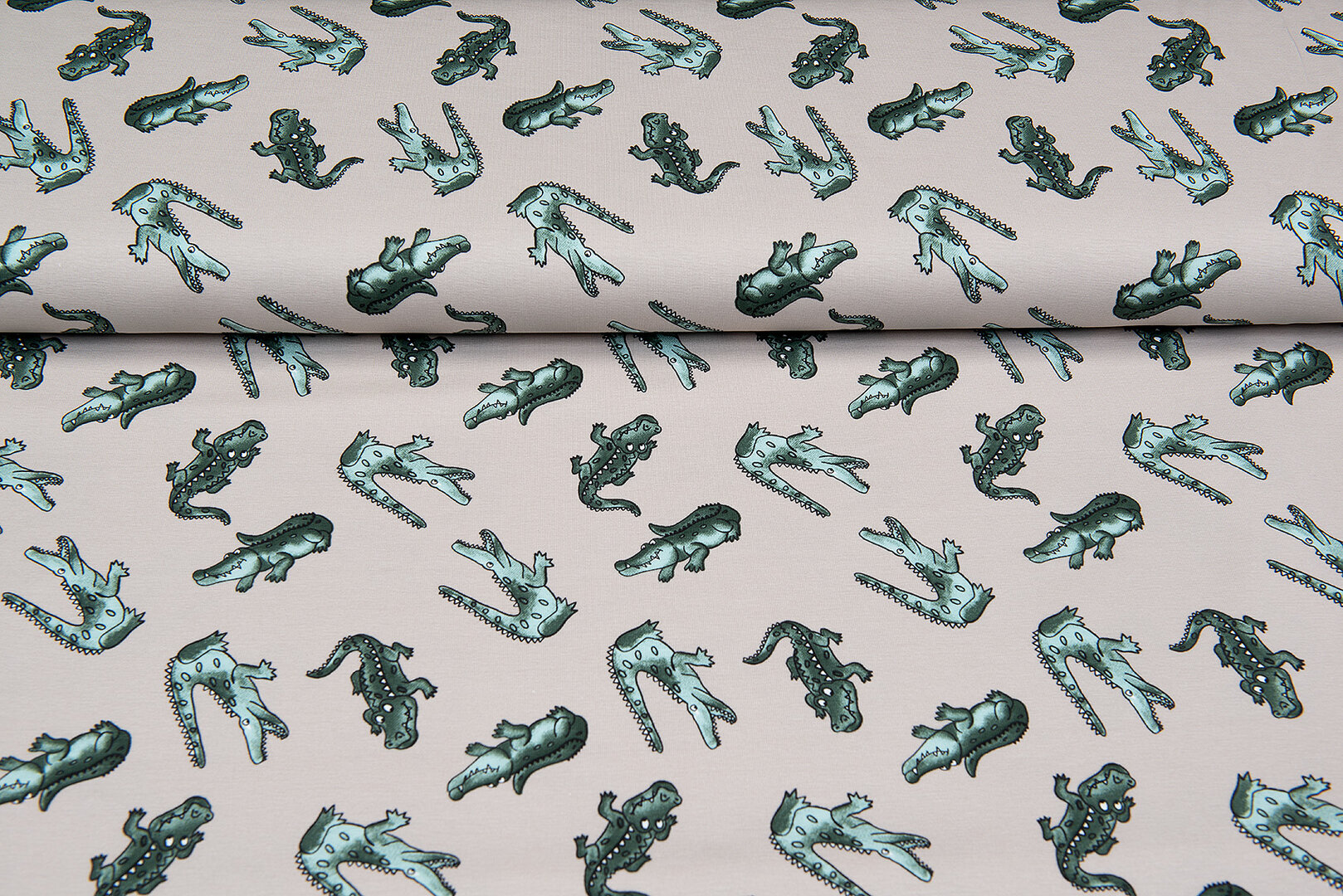 Baumwolljersey bedruckt crocodile sand-taupe