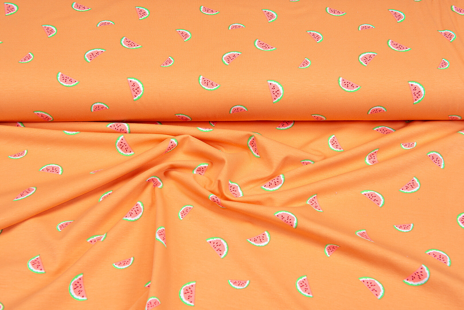 Baumwolljersey bedruckt watermelons orange