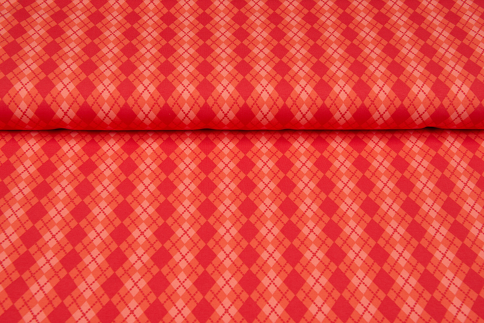 Baumwolljersey bedruckt diamonds rot