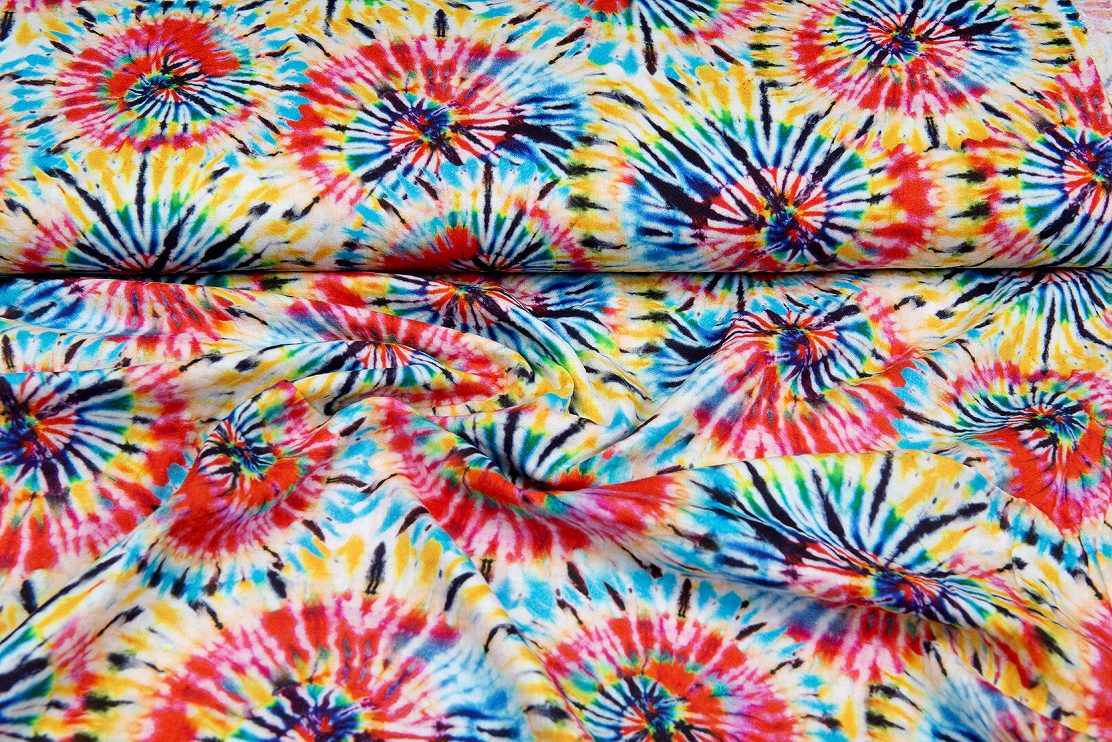 Baumwoll Musselin bedruckt tie dye multicolor