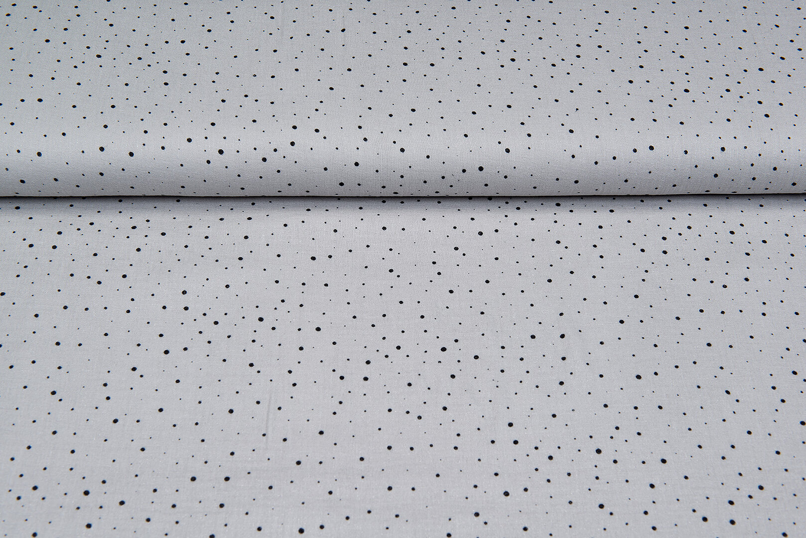 Baumwoll Musselin bedruckt little dots with foil silbergrau