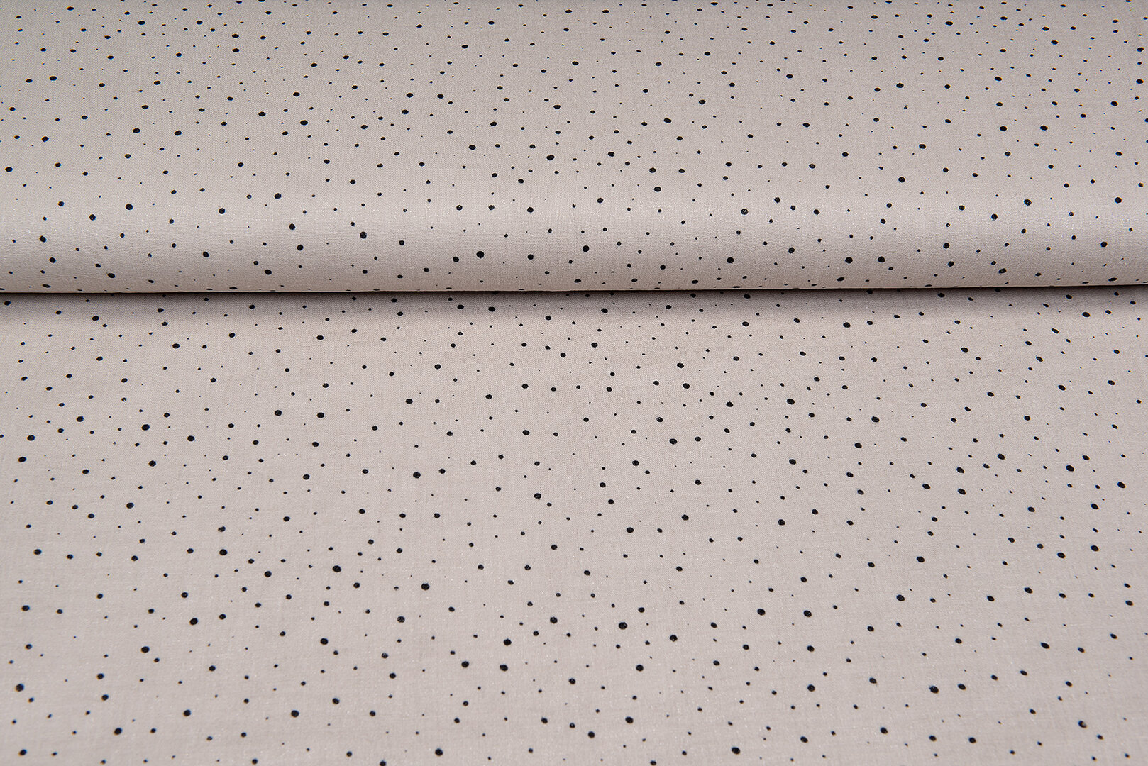 Baumwoll Musselin bedruckt little dots with foil sand-taupe