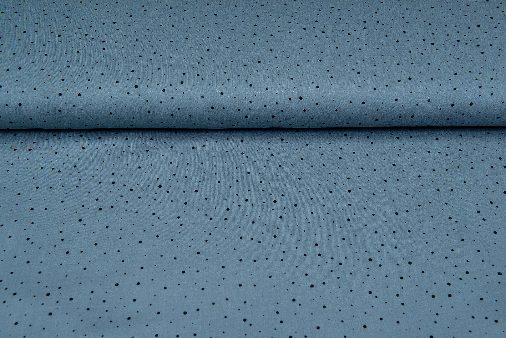 Baumwoll Musselin bedruckt little dots with foil grau-blau
