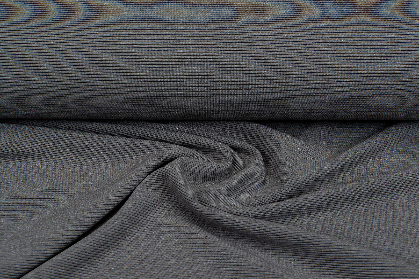 Ottoman Ripp Jersey dunkelgrau melange