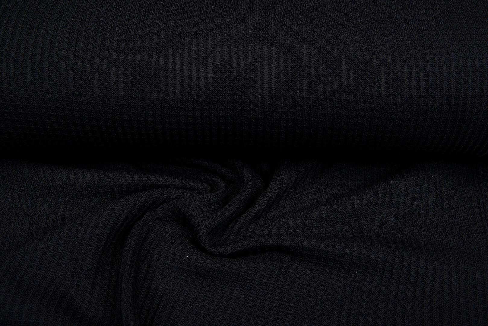 grob gestricktes Waffelpiqu&eacute; schwarz