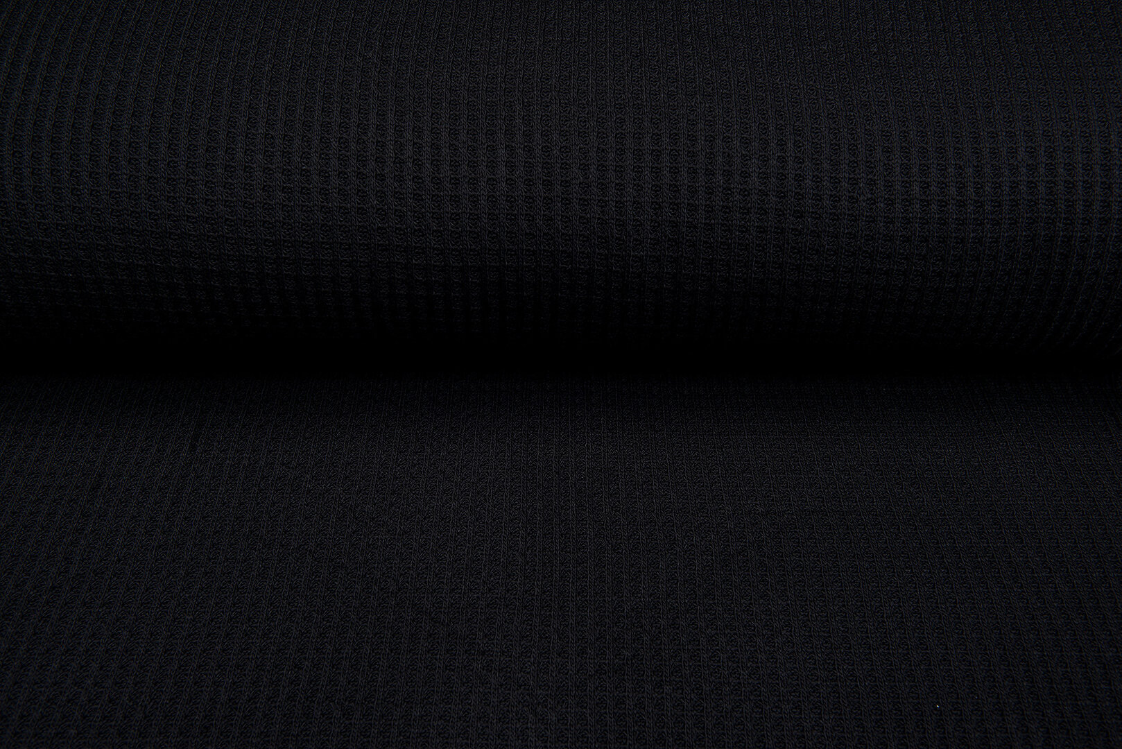 grob gestricktes Waffelpiqu&eacute; schwarz