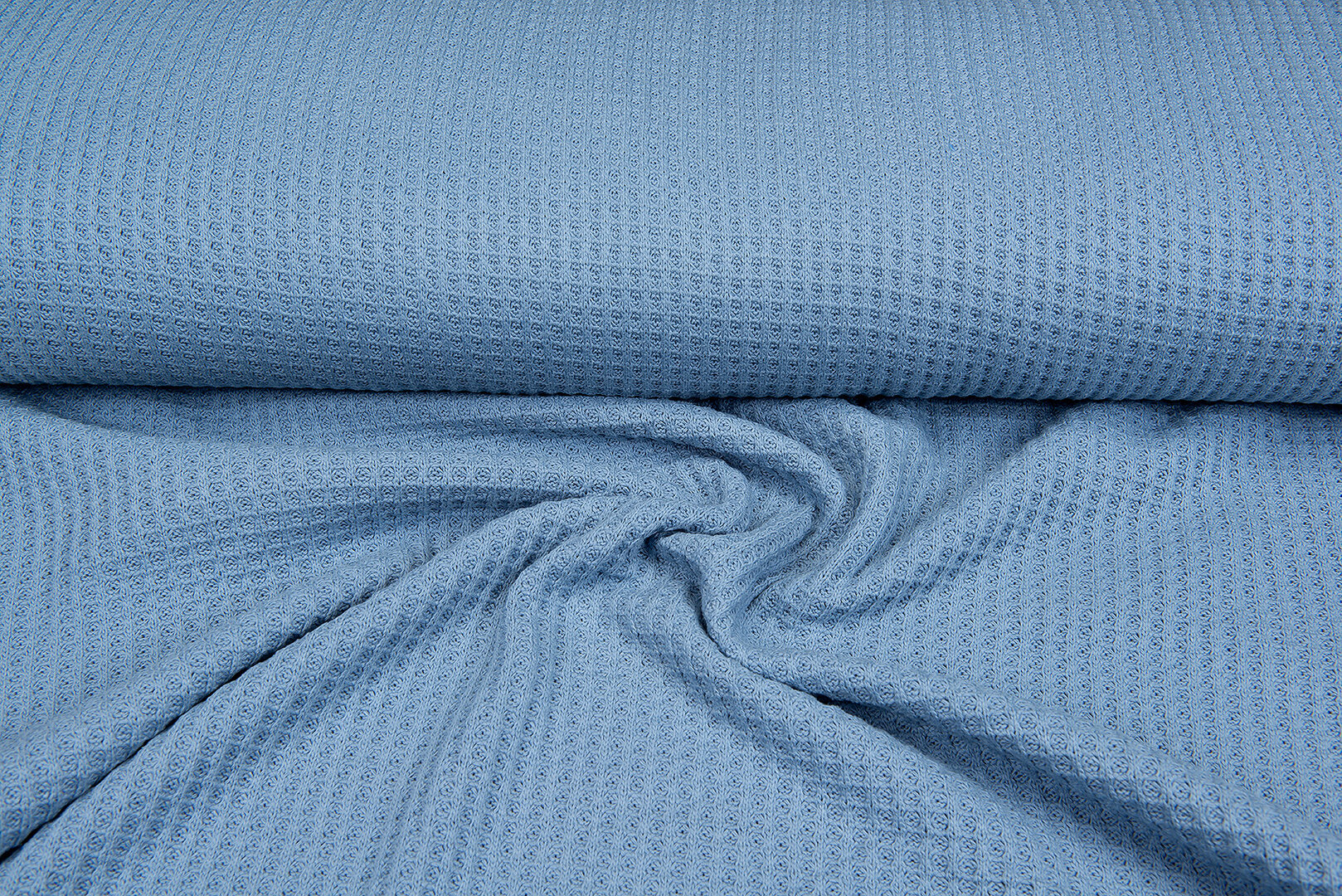 grob gestricktes Waffelpiqu&eacute; blau-mint