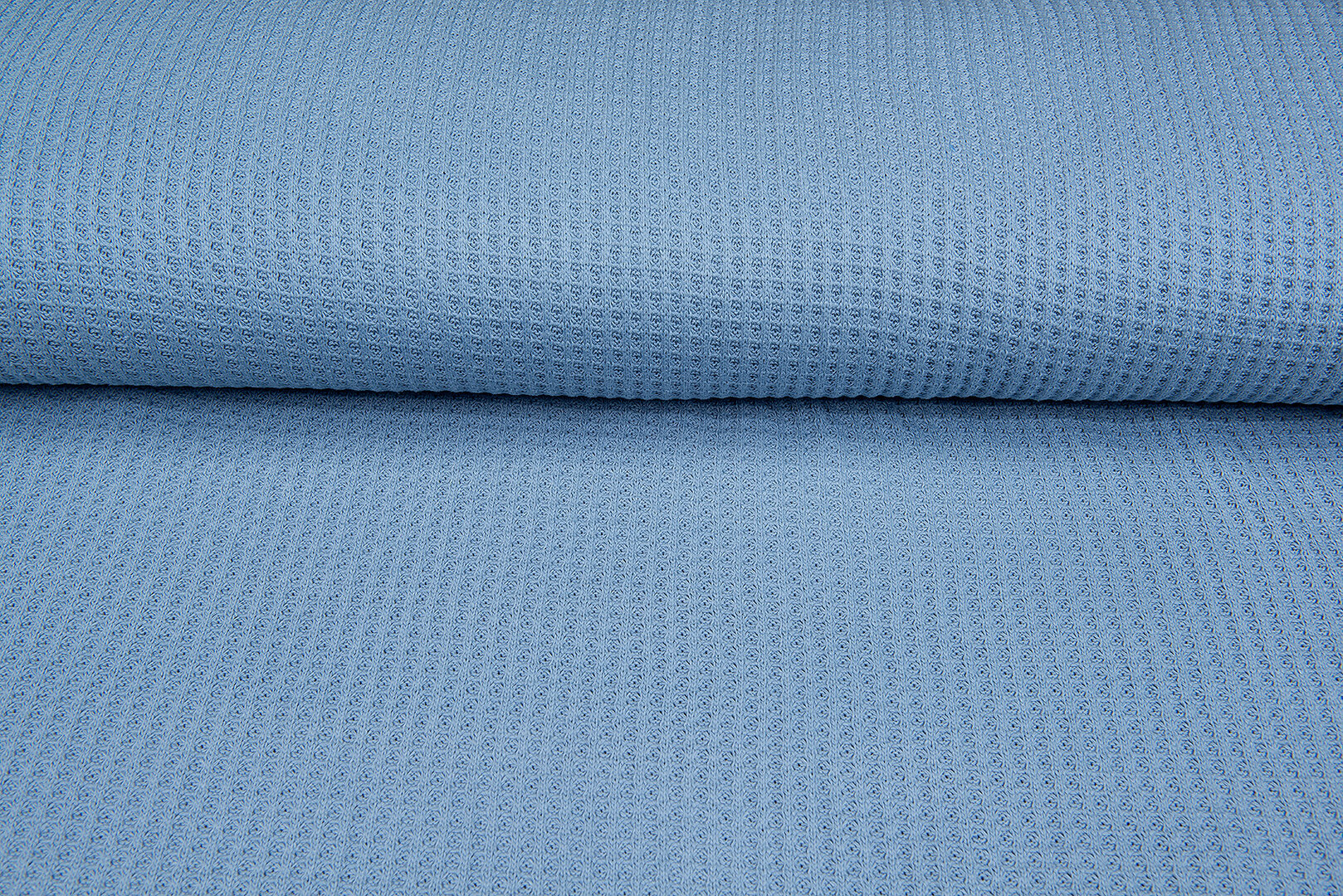 grob gestricktes Waffelpiqu&eacute; blau-mint