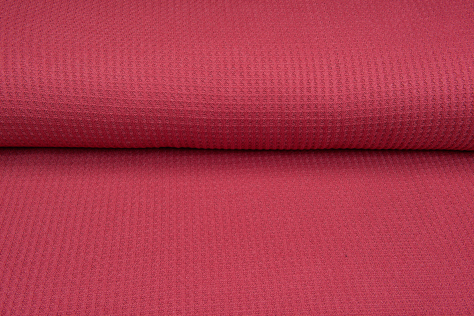grob gestricktes Waffelpiqu&eacute; koralrot
