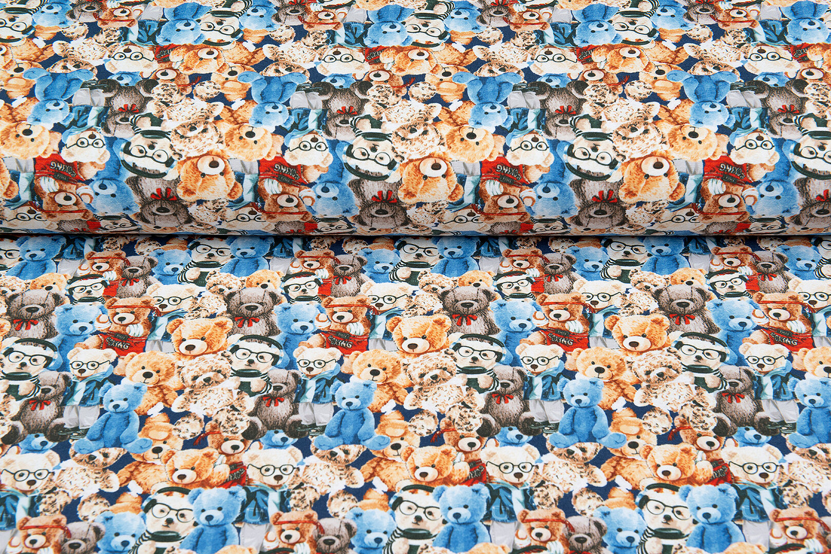 Baumwolljersey digital bedruckt colorful teddy bears