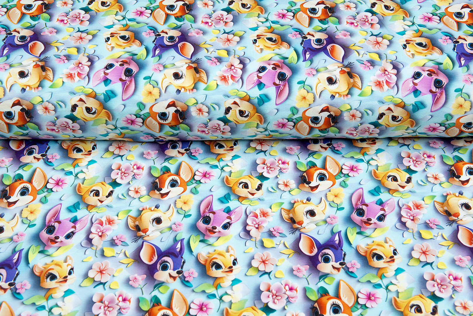 Baumwolljersey digital bedruckt colorful bambi