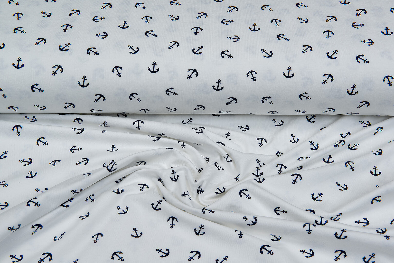 Baumwolljersey bedrukt anchor ecru