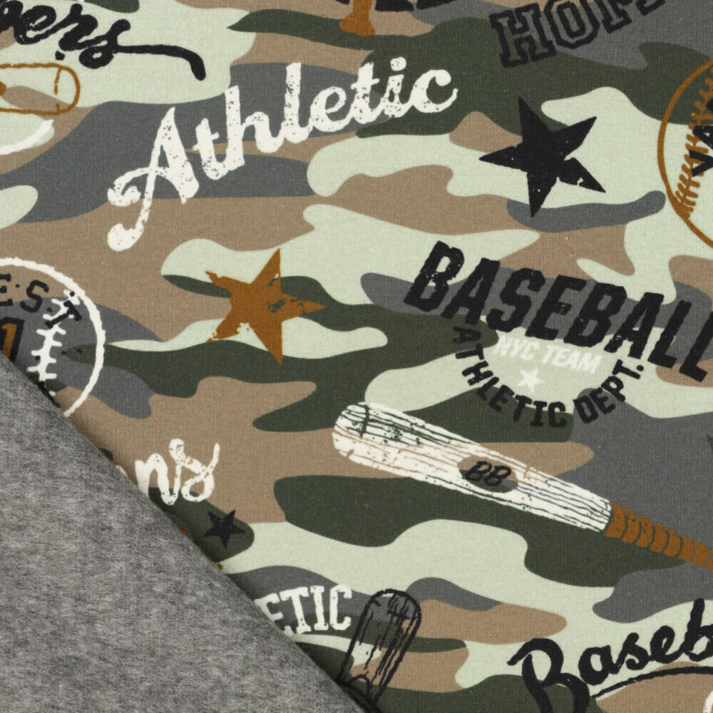 Alpenfleece bedruckt baseball camo gr&uuml;n-grau