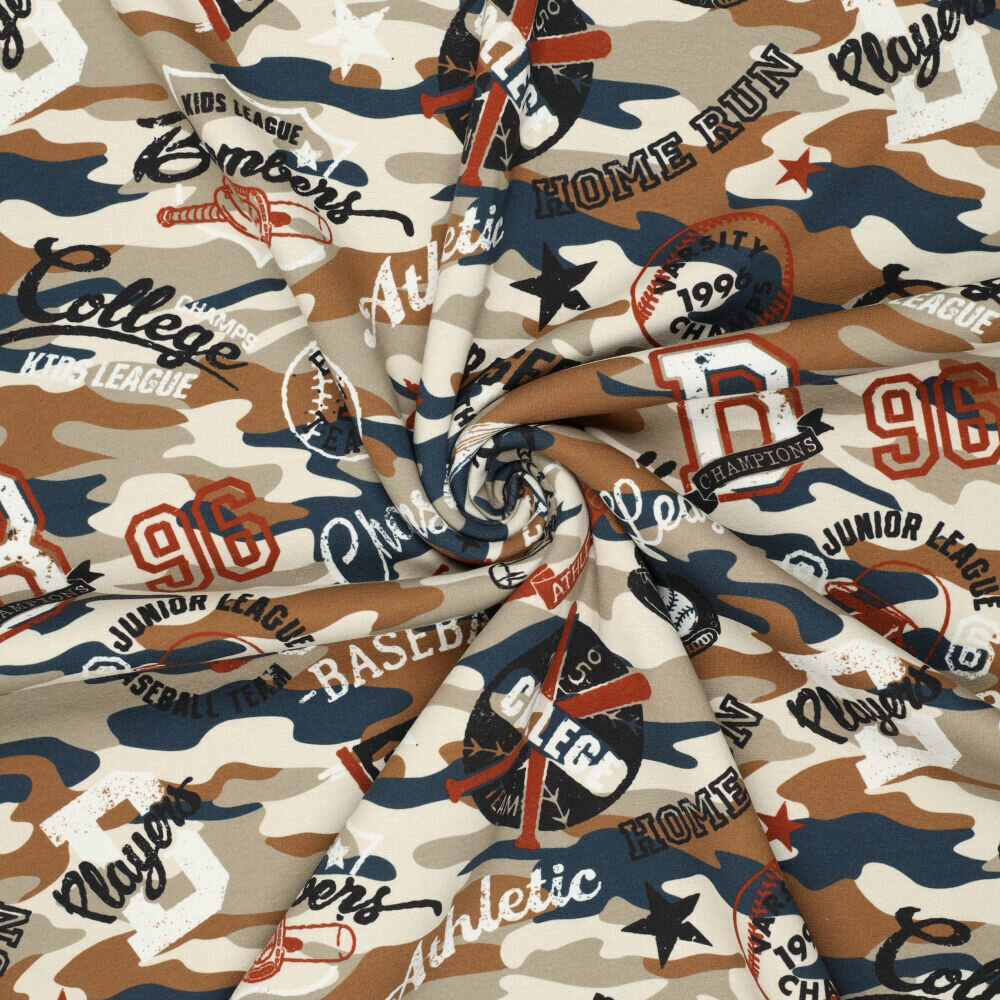 Alpenfleece bedruckt baseball camo braun-blau