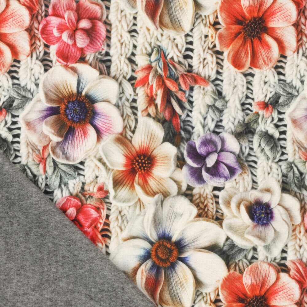 Alpenfleece bedruckt rope with flowers 3