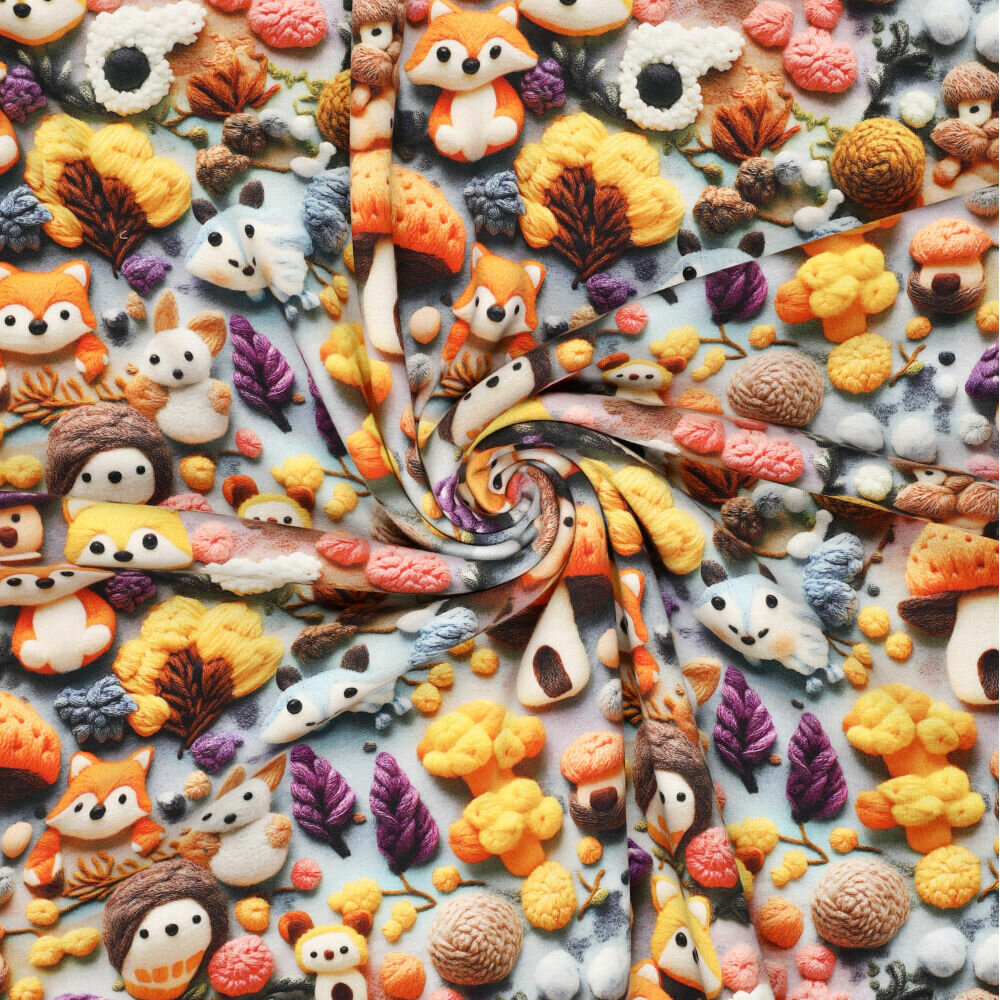 Alpenfleece bedruckt cuddly grau