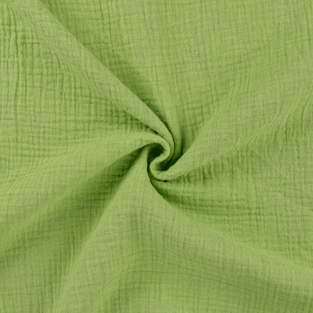 Baumwoll Musselin melange lime gr&uuml;n