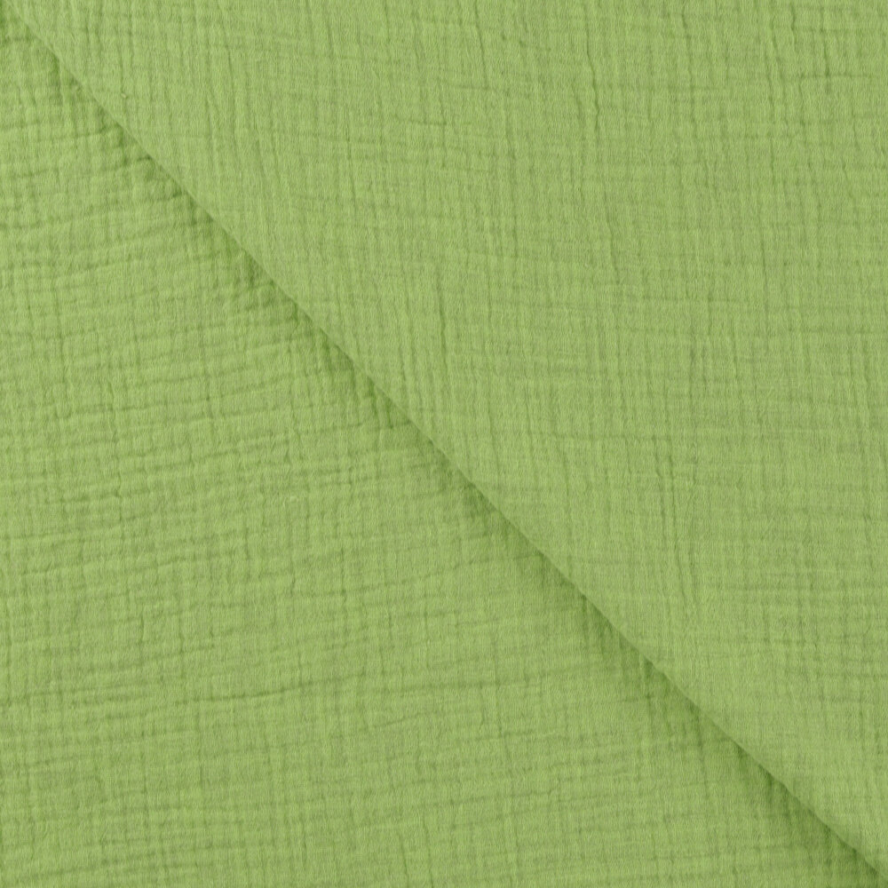 Baumwoll Musselin melange lime gr&uuml;n