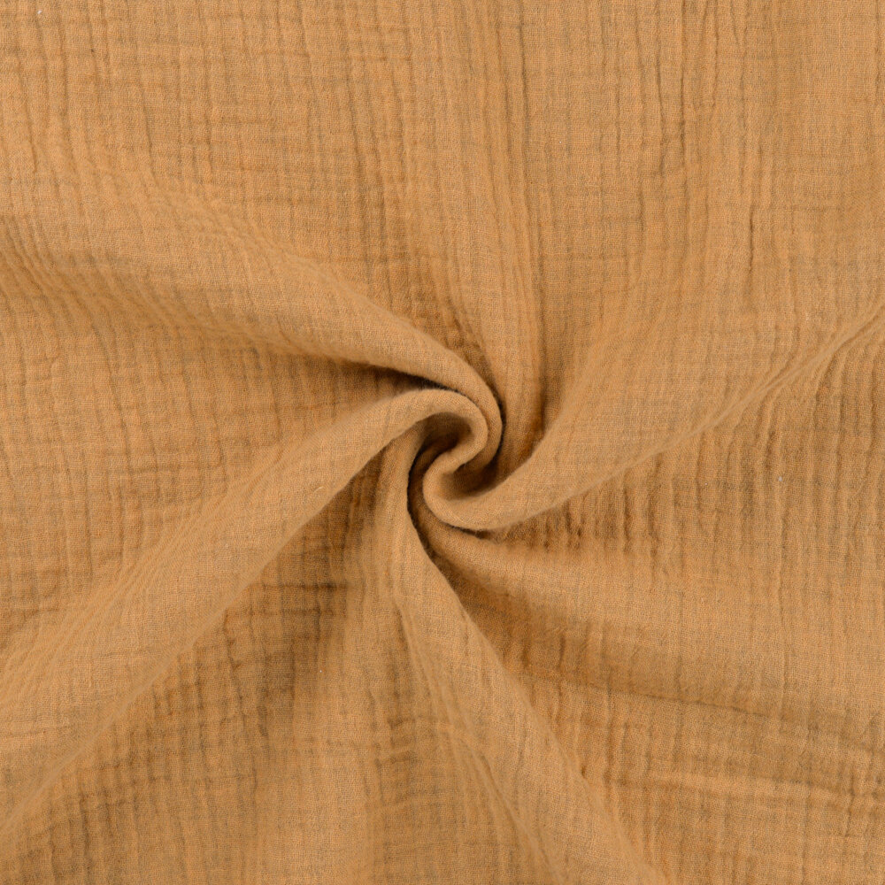 Baumwoll Musselin melange karamel