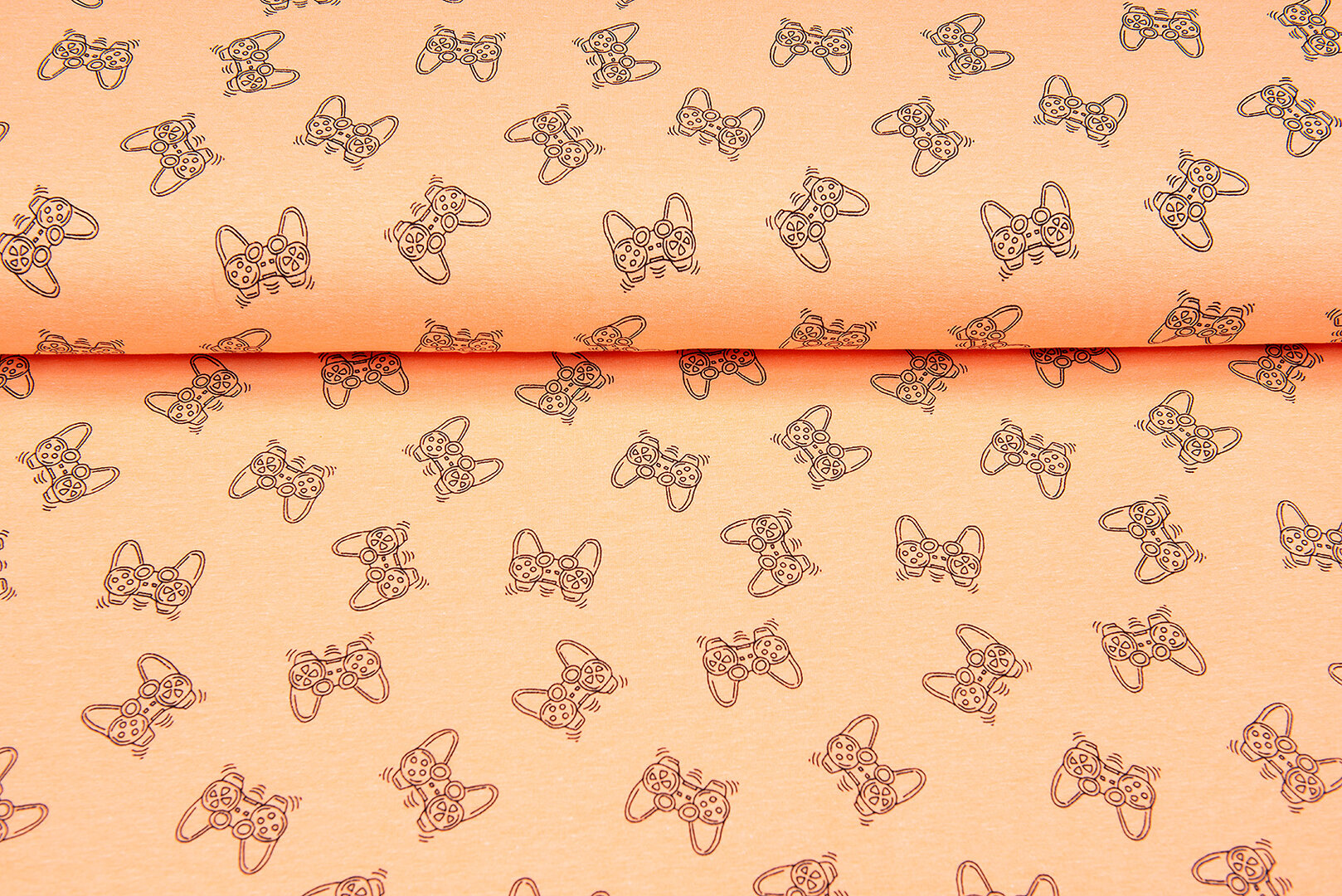 French terry bedruckt game controller neon orange