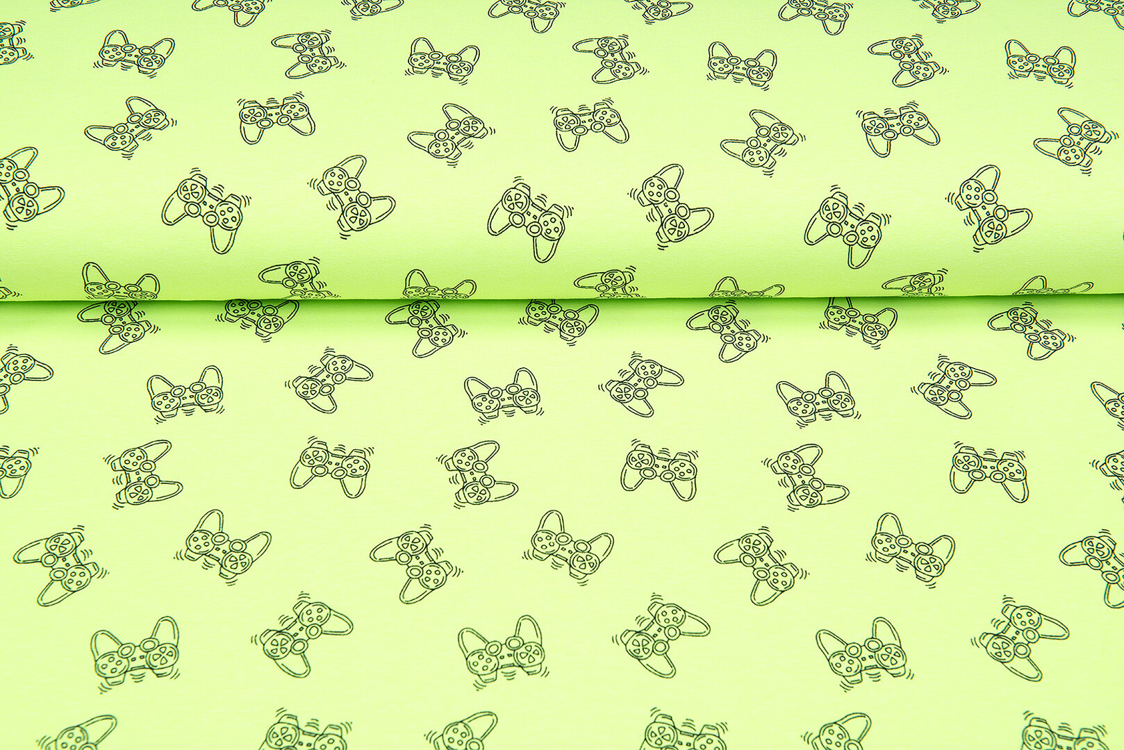 French terry bedruckt game controller neon lime