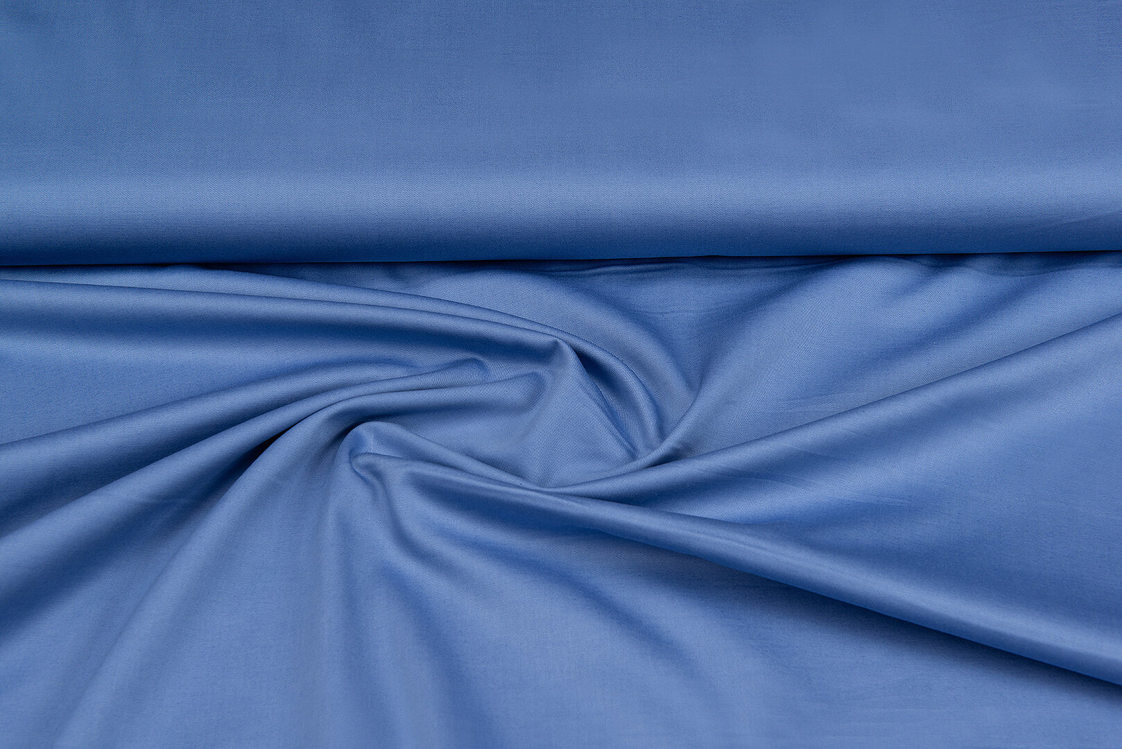 Baumwolle Popeline uni melange metalblau