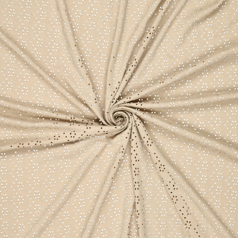 Embroidery Bestickter Baumwoll creme