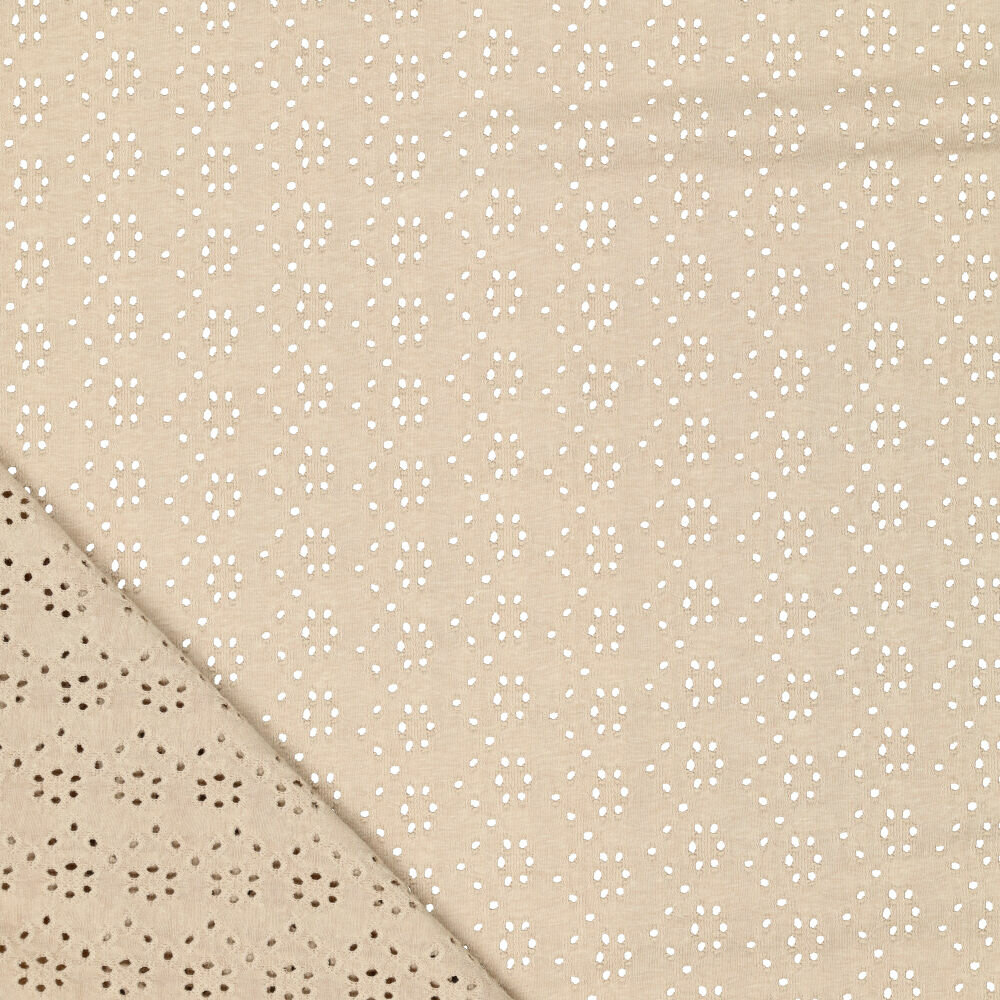 Embroidery Bestickter Baumwoll creme