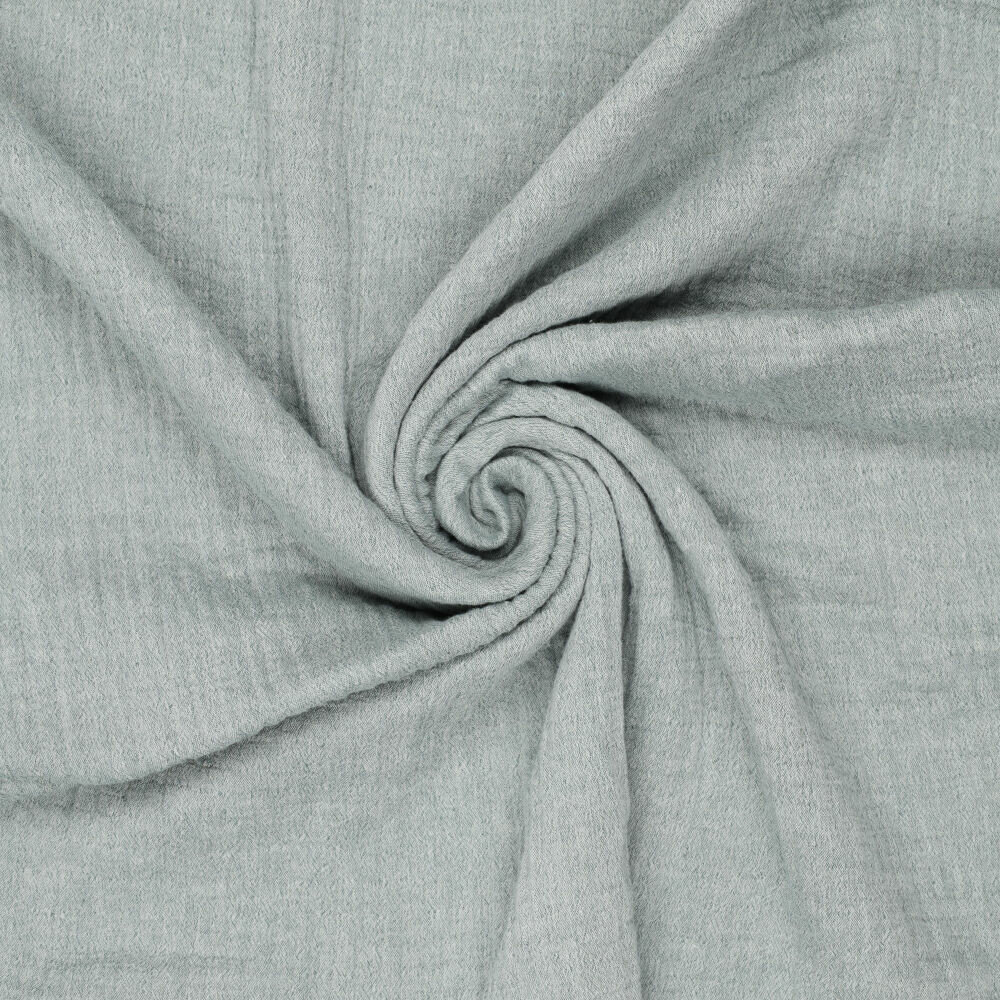 Baumwoll Musselin melange chambray dunkelmint