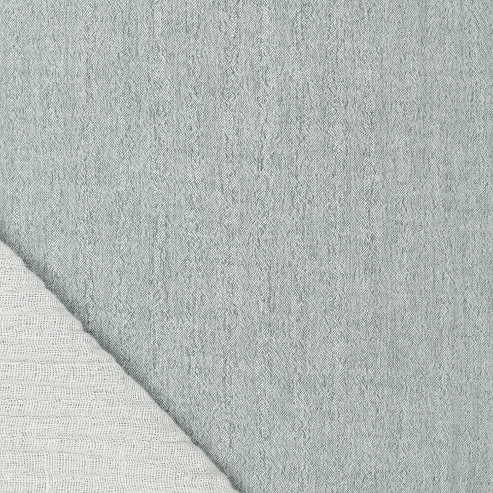 Baumwoll Musselin melange chambray dunkelmint