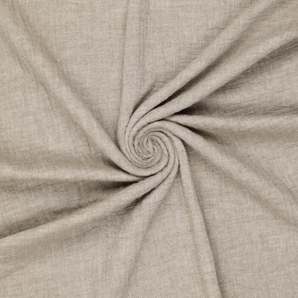 Baumwoll Musselin melange chambray dunkelsand